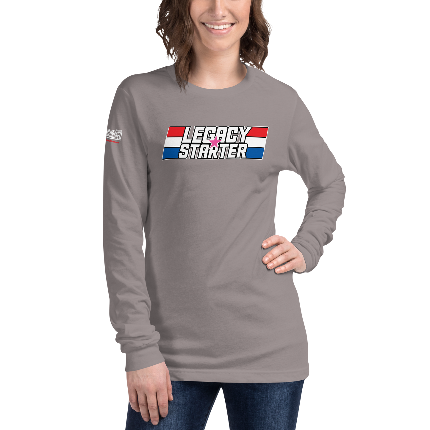 Long Sleeve Tee - "Legacy Starter w/Pink Star" - Many Sizes & Colors