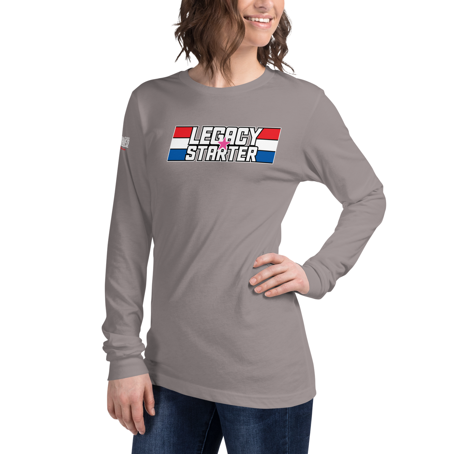 Long Sleeve Tee - "Legacy Starter w/Pink Star" - Many Sizes & Colors