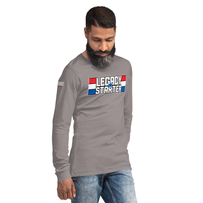 Long Sleeve Tee-  "Legacy Starter - w/Blue Star" - Many Sizes & Colors