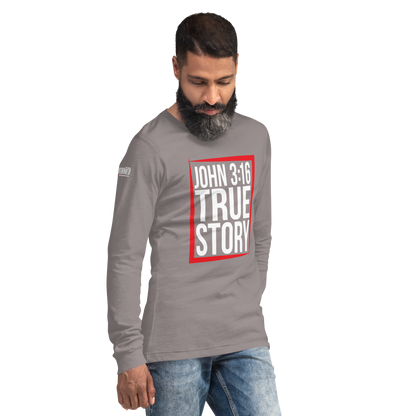 Long Sleeve Tee - "John 3:16 - True Story"