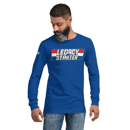 Long Sleeve Tee-  "Legacy Starter - w/Blue Star" - Many Sizes & Colors