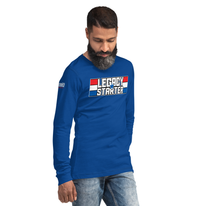 Long Sleeve Tee-  "Legacy Starter - w/Blue Star" - Many Sizes & Colors