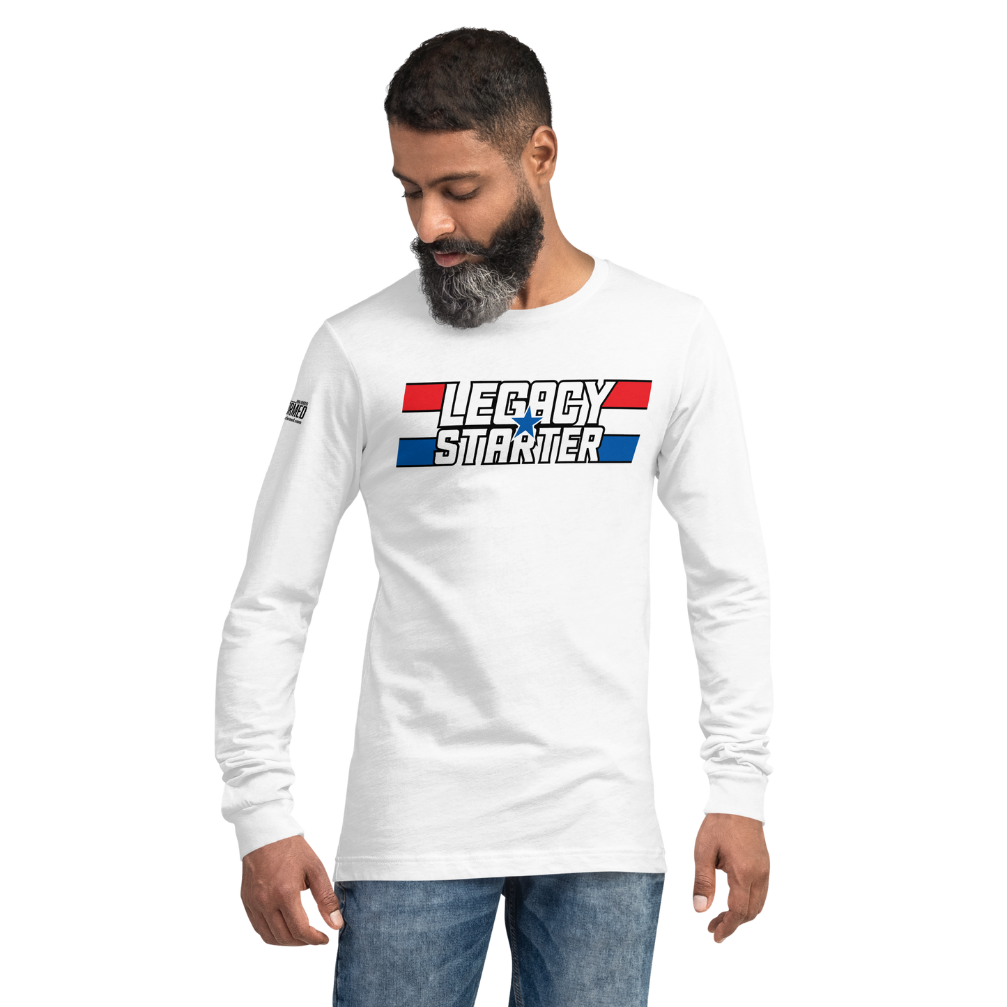 Long Sleeve Tee-  "Legacy Starter - w/Blue Star" - Many Sizes & Colors