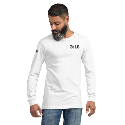 Long Sleeve Tee - "Scripture Theme - 3:16 " - Many Sizes & Colors
