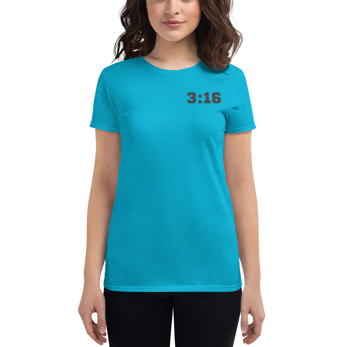 T-shirt - "Scripture Theme - 3:16" - Woman's Cut Tee