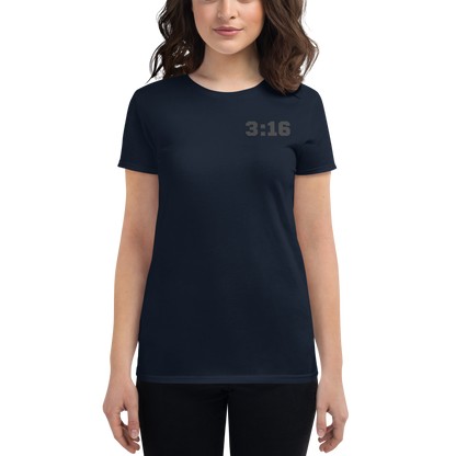 T-shirt - "Scripture Theme - 3:16" - Woman's Cut Tee